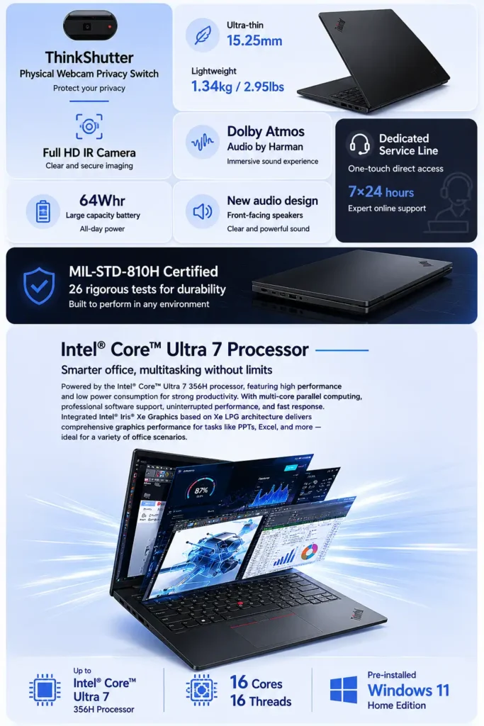 Lenovo ThinkPad E14/E16 Updated With 120Hz 2.8K Displays and Core Ultra Chip 1 Lenovo ThinkPad E14 and E16 feature highlights with Intel Core Ultra 7 processor, MIL-STD durability, and 64Wh battery