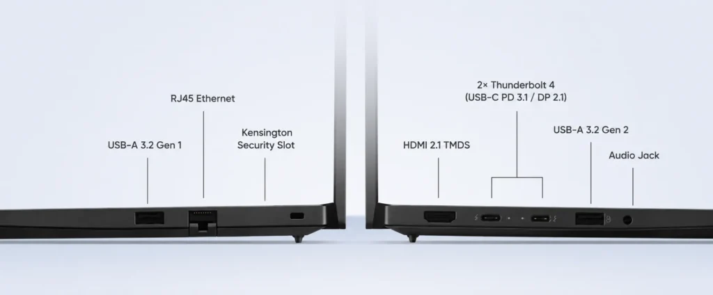 Lenovo ThinkPad E14/E16 Updated With 120Hz 2.8K Displays and Core Ultra Chip 2 Side ports of Lenovo ThinkPad E14 and E16 showing Thunderbolt 4, HDMI 2.1, USB-A, and Ethernet connectivity