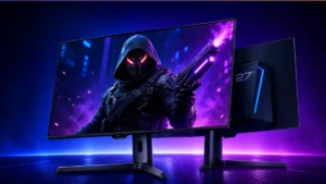 Thunderobot ZQ27F540E curved OLED gaming monitor front view with vibrant display