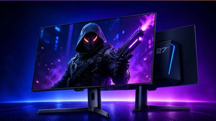 Thunderobot ZQ27F540E curved OLED gaming monitor front view with vibrant display