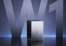 Topfeel W1 Mini PC Packs Desktop Ryzen and a Real GPU in a 5L Case Topfeel W1 Mini PC shown in angled view highlighting compact metal chassis and front panel layout