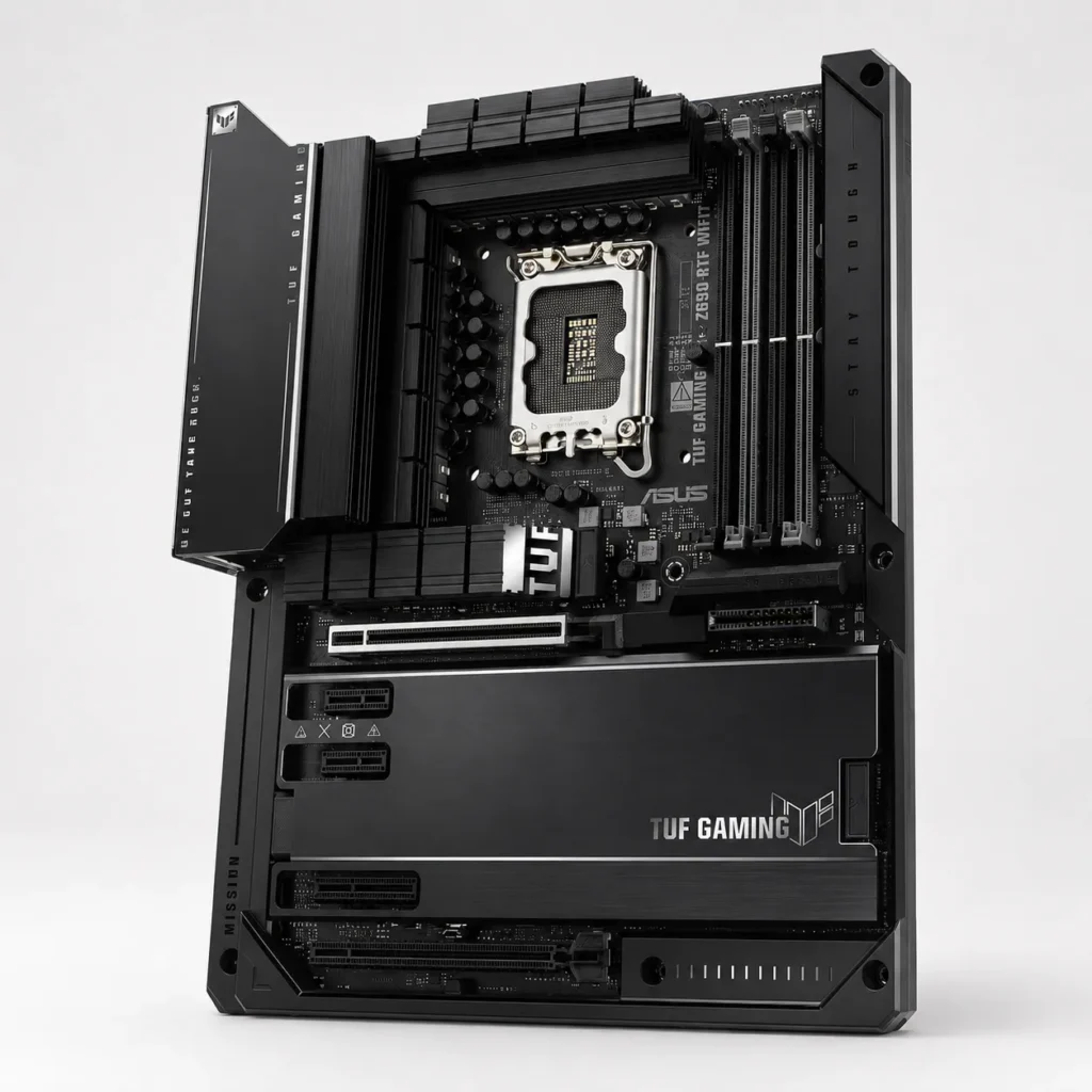 ASUS Reveals TUF GAMING Z890-BTF WIFI7 Hidden-Connector Motherboard 1 Front view of ASUS TUF GAMING Z890-BTF motherboard with hidden connector layout