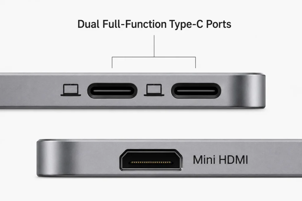 Ugreen Releases AP16 Portable Monitor With 2.5K, 165Hz Display and 500-Nit Brightness 1 Ugreen AP16 portable monitor with dual USB Type-C and mini HDMI ports