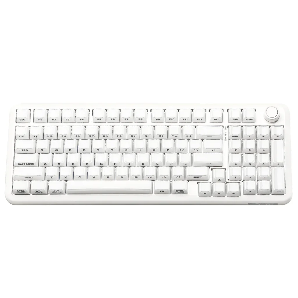 White YUNZII X98 mechanical keyboard with clean minimalist design