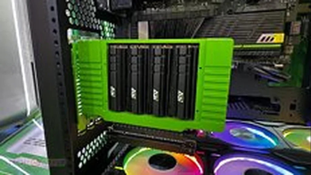 AGI Brings New DDR5 Memory and Storage Drives to Computex 2026 8 AGI-branded custom desktop PC featuring storage hardware and RGB components.