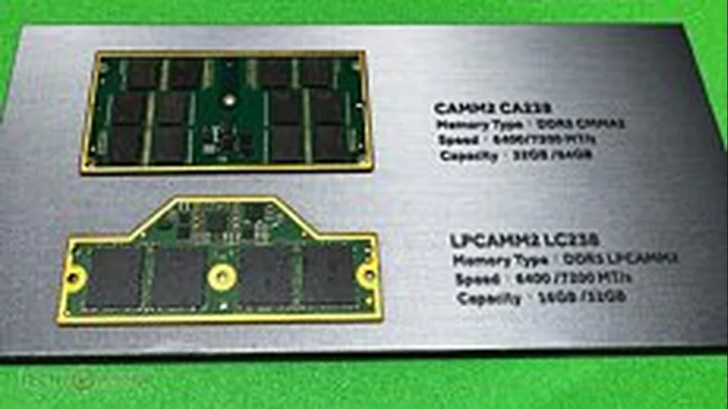 AGI Brings New DDR5 Memory and Storage Drives to Computex 2026 3 AGI CAMM2 and LPCAMM2 memory modules displayed with specifications at Computex.