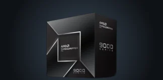 HandBrake Threading Update Yields Up to 215% Faster Transcoding on Threadripper AMD Ryzen Threadripper PRO 9000 Series processor packaging box render.