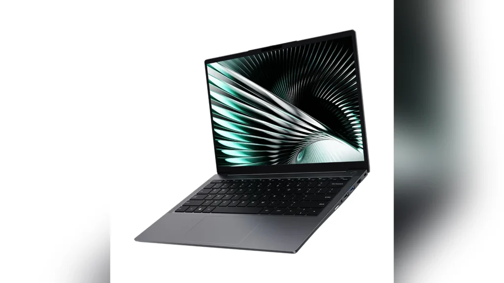 Design highlights infographic of the Chuwi UniBook showing its thin profile and lightweight body.