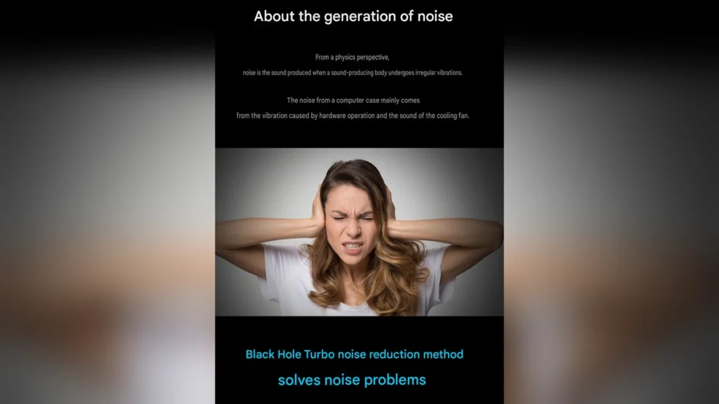 Conceptual illustration showing a woman covering her ears, representing computer fan noise pollution.