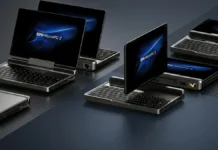GPD MicroPC 2 Now Features Intel Core 3 N350 Twin Lake Processor GPD MicroPC 2 mini laptop showcased in multiple usage positions with compact touchscreen display and industrial design