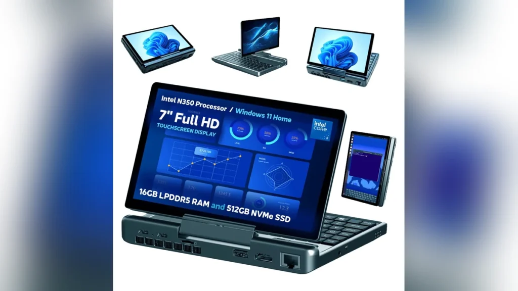 GPD MicroPC 2 featuring Intel Core 3 N350 processor, 16GB LPDDR5 memory, and 512GB NVMe SSD
