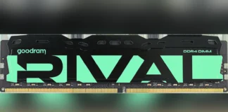 Goodram RIVAL DDR4 RADIANT RAM Arrives in Red and Green Close-up view of the metallic red heatsink on a Goodram RIVAL DDR4 RADIANT memory module.