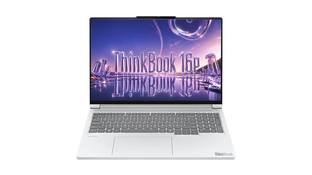 Front view of the Lenovo ThinkBook 16p 2026 featuring a 16-inch 3.2K display and full-size keyboard.