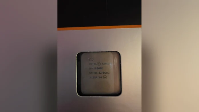 The Intel Core i9-10900K processor received inside the AMD Ryzen 7 9800X3D box.