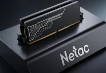 Netac Brings 7600 MHz DDR5 and Huge 30TB Enterprise SSDs to Computex Netac Shadow II RGB DDR5 memory module displayed at Computex 2026 with premium heatsink design