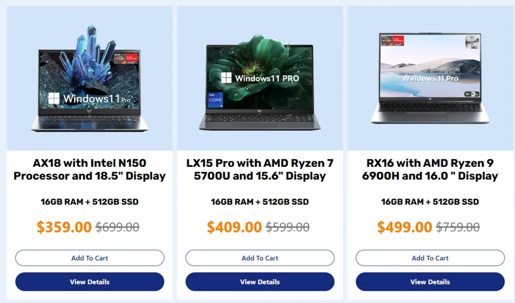 ACEMAGIC laptop deals with discounted Ryzen-powered models