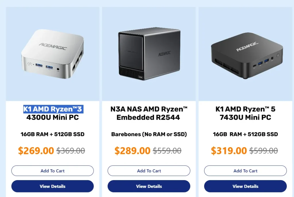 ACEMAGIC Mini PC Summer Sale with Ryzen-powered systems