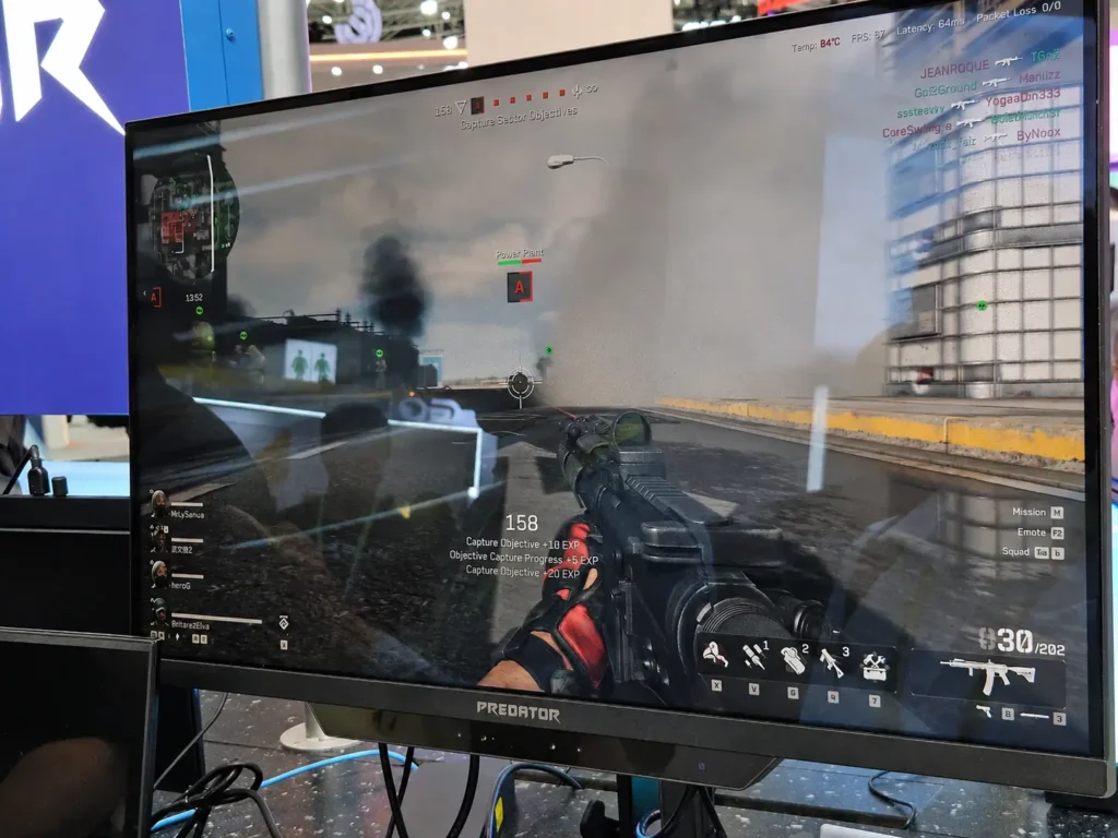 Acer Predator XB273K 3D gaming monitor demonstrating glasses-free 3D gameplay