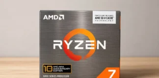 AMD Ryzen 7 5800X3D 10th Anniversary Edition Sells Out in Minutes as Resale Prices Reach $750 Front view of the AMD Ryzen 7 5800X3D retail processor box with 3D V-Cache branding