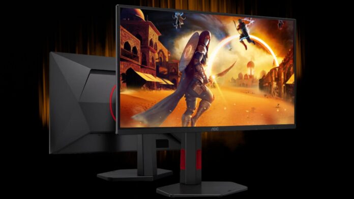 Front and rear view of the AOC 25G4ZR gaming monitor.