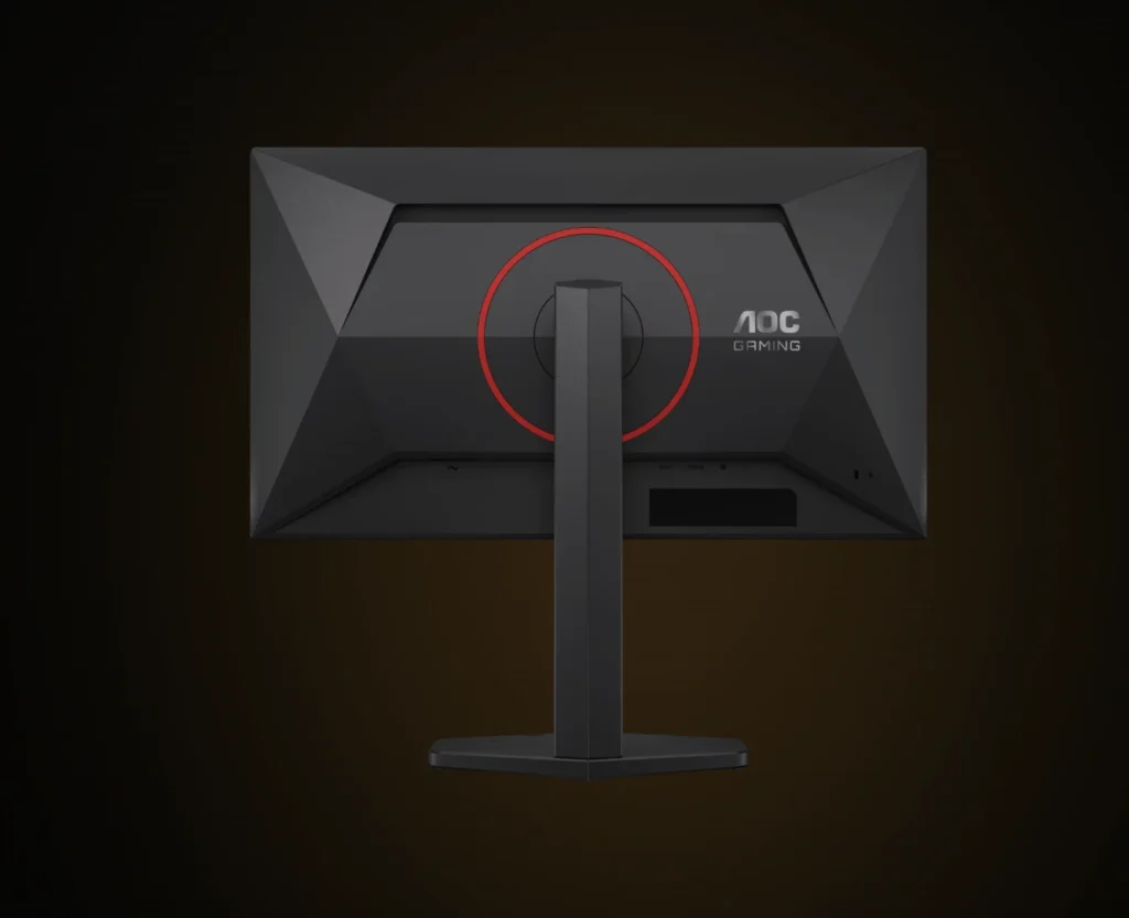 Rear view of the AOC 25G4ZR gaming monitor.