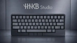 HHKB Launches New Ash Gray Keycap Keyboard for HHKB Studio 4 Front view of the Ash Gray mechanical keyboard with gray keycaps and compact layout
