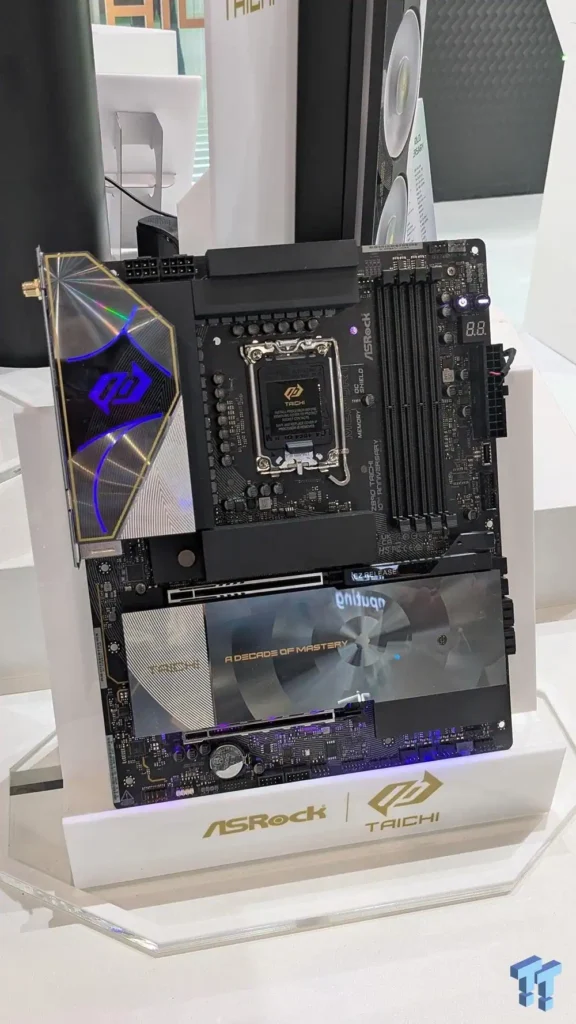 ASRock Marks 10 Years of Taichi With Special X870E and Z890 Motherboards 1 ASRock Taichi 10th Anniversary Edition motherboard showcased with decorative RGB accents and custom anniversary-themed heatsinks