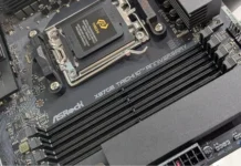 ASRock Marks 10 Years of Taichi With Special X870E and Z890 Motherboards Close-up view of the ASRock X870E Taichi 10th Anniversary motherboard featuring AM5 socket, DDR5 memory slots, and premium heatsink design