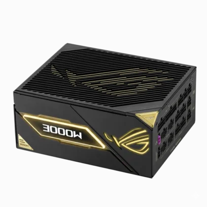 ASUS ROG Thor 3000W power supply featuring illuminated branding and a premium exterior design.