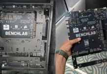 Corsair Showcases BENCHLAB 2 Telemetry Platform at Computex 2026 Corsair BENCHLAB 2 telemetry monitoring platform installed inside an open PC test bench for advanced hardware power and performance analysis
