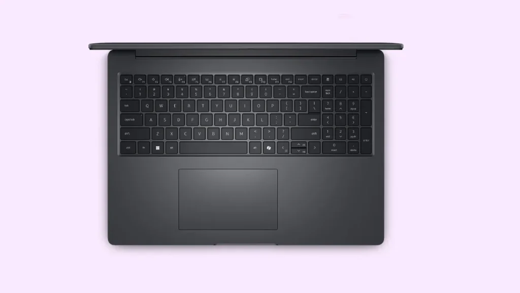 Dell Pro 3 Series 16 keyboard layout with large touchpad