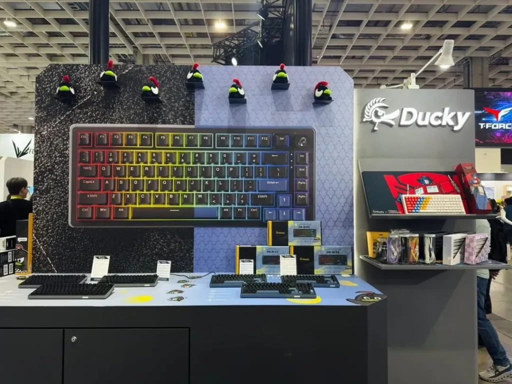Ducky OK series mechanical keyboards displayed during Computex 2026