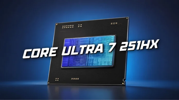 Promotional render of the Intel Core Ultra 7 251HX mobile processor