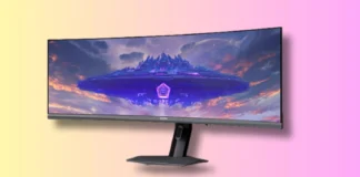 AOC AGON Pro AGP497UCZD Packs a 49-Inch 240Hz QD-OLED Display AOC AGON Pro AGP497UCZD curved QD-OLED gaming monitor on display