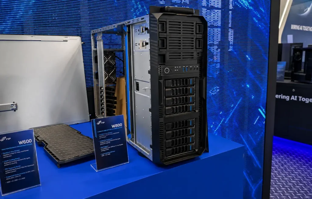 FSP W800 rack-compatible server chassis with multiple front-access drive bays