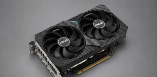 GeForce RTX 3060 Returns to Germany From €333 ASUS Dual GeForce RTX 3060 graphics card with dual-fan cooling and black shroud.