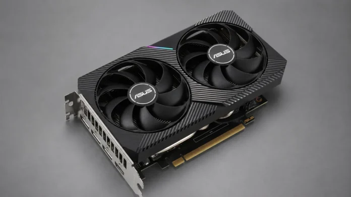 ASUS Dual GeForce RTX 3060 graphics card with dual-fan cooling and black shroud.