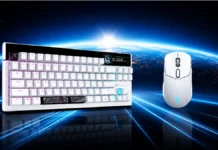 Gigabyte Reveals AORUS K10 and M10 INFINITY at Computex 2026 Gigabyte AORUS K10 INFINITY keyboard and M10 INFINITY gaming mouse at Computex 2026