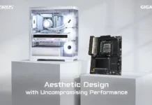 GIGABYTE Showcases STEALTH and WOOD PC Builds at Computex 2026 GIGABYTE STEALTH PC build displayed alongside an AORUS motherboard at Computex