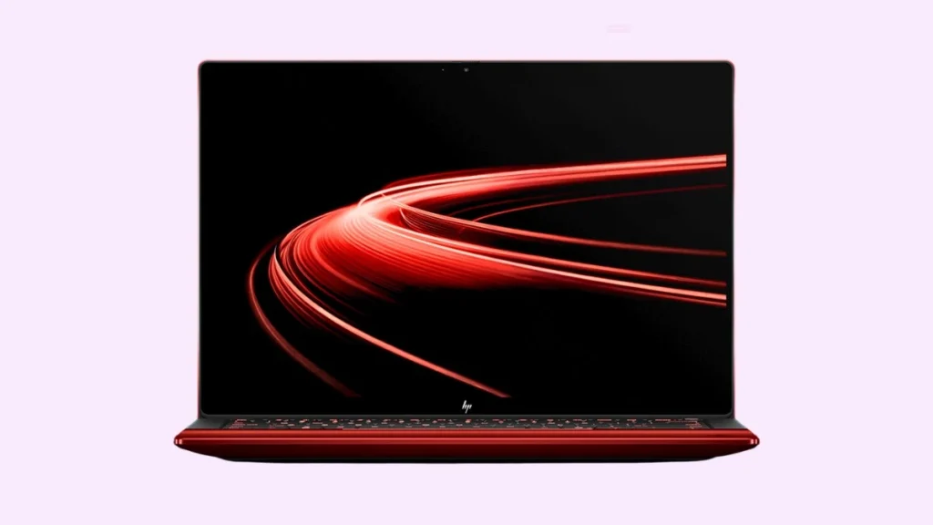 HP Ferrari Limited Edition AI PC front view showing ultra-thin bezels and high-resolution display