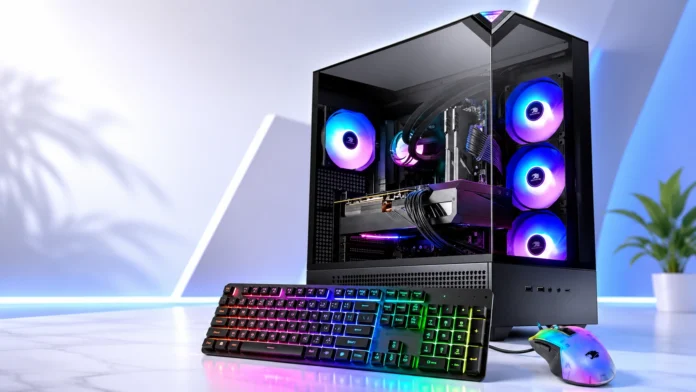 iBUYPOWER gaming desktop featuring Ryzen 7 7800X3D processor and RGB cooling