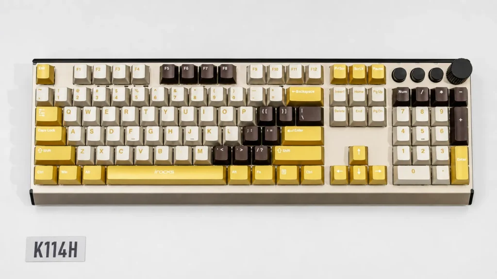 iRocks Showcases K112R, K114H Keyboards and M27R Mouse at Computex 2026 4 iRocks K114H full-size mechanical keyboard with multi-function control dial