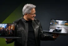 NVIDIA Enters the PC Processor Market With RTX Spark, a New Arm Chip Built for AI and Gaming NVIDIA CEO demonstrating RTX Spark laptops with gaming and AI workloads