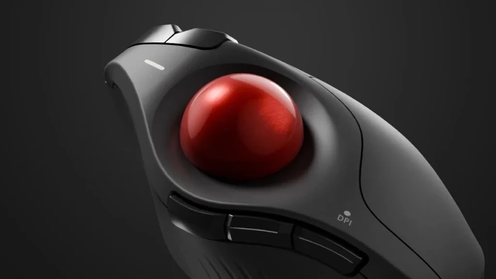 Kensington Launches Red Dot-Winning Pro Fit Ergo TB675 Vertical Trackballs 3 Kensington Pro Fit Ergo TB675 showing 34mm red thumb-operated trackball and programmable controls