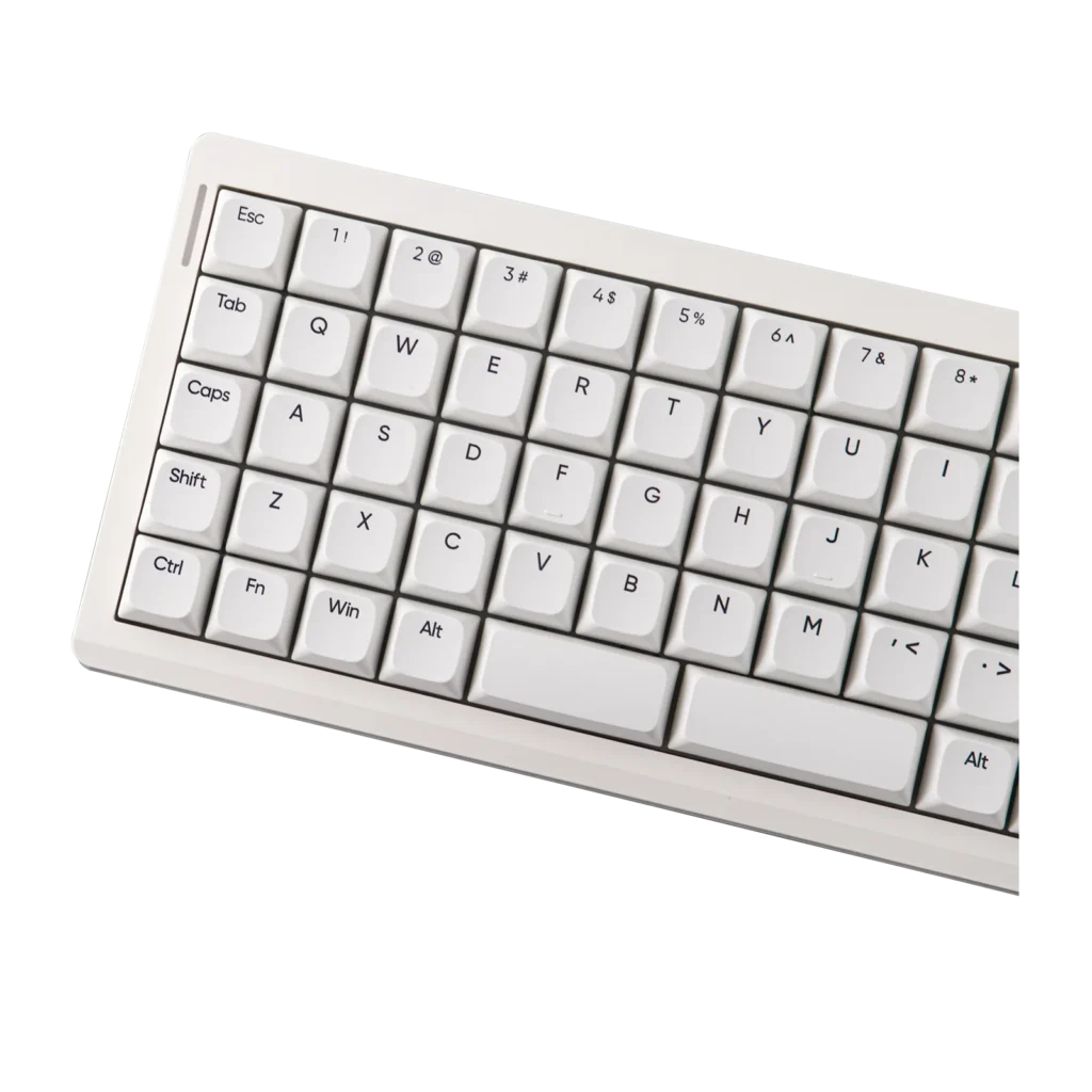 EPOMAKER Hack70 Keyboard Pairs Ortholinear Layout With Tri-Mode Wireless 2 Close-up view of the EPOMAKER Hack70 ortholinear key arrangement with compact design