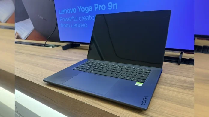 Lenovo Yoga Pro 9n Creator Laptop Lenovo Yoga Pro 9n creator laptop featuring NVIDIA RTX Spark platform displayed at Computex 2026