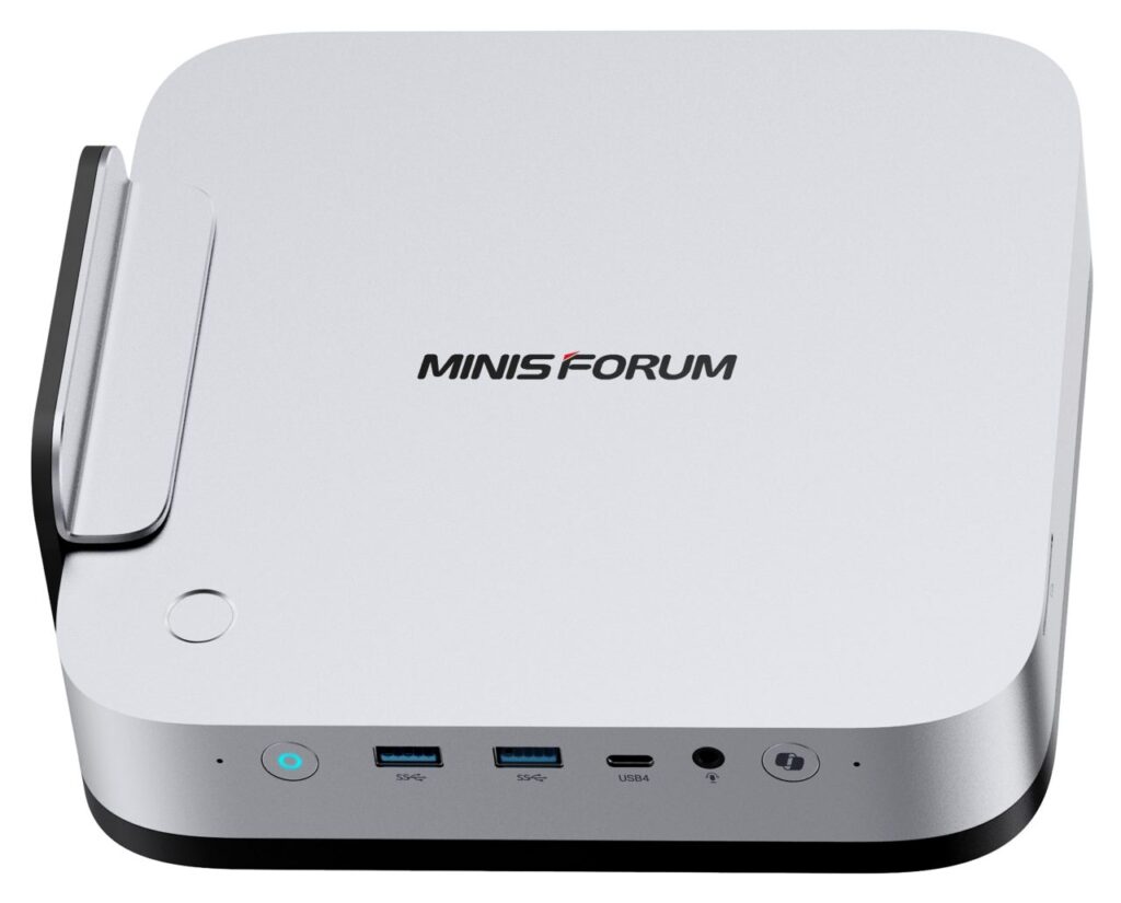 MINISFORUM M2 Pro AI mini PC with front USB4 connectivity and compact desktop form factor