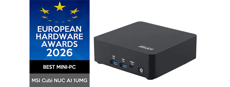 MSI Cubi NUC AI 1UMG mini PC winner at European Hardware Awards 2026