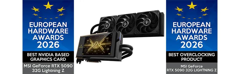 MSI GeForce RTX 5090 Lightning Z graphics card winning European Hardware Awards 2026