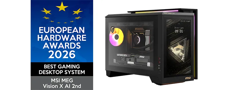 MSI MEG Vision X AI 2nd gaming desktop system recognized at European Hardware Awards 2026